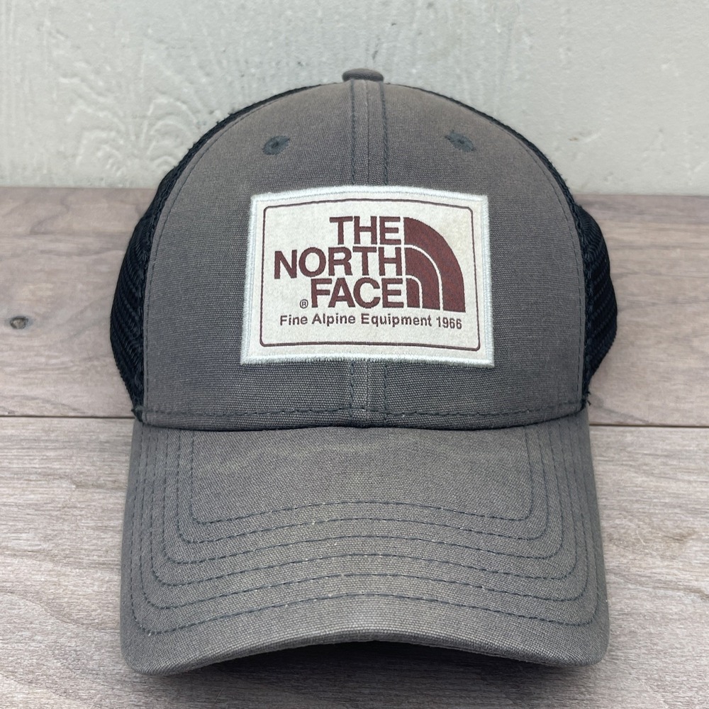 The North Face Hat Fine Alpine Equipment Trucker Cap Gray/Black Mesh SnapBack